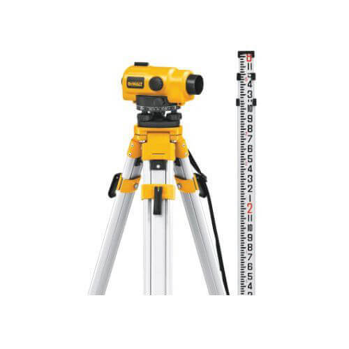 DeWALT® DW096PK Continuous Drive Auto Level Package, 300 ft, Magnification 26X, +/-1/32 in Accuracy, 360° Horizontal
