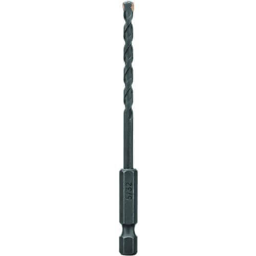 DeWALT® DW2572 Rapid Load® Masonry Drill Bit, 5/32 in Drill Bit, 1/4 in Hex/Straight Shank, 2 in D Cutting, Carbide Cutting Edge, 5 in OAL
