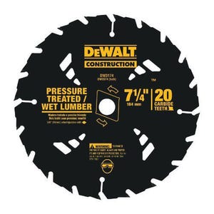 DeWALT® DW9155 Series 20™ Small dia Cordless Small dia Cordless Circular Saw Blade, 6-1/2 in dia x 0.039 in Thick, 5/8 in Arbor