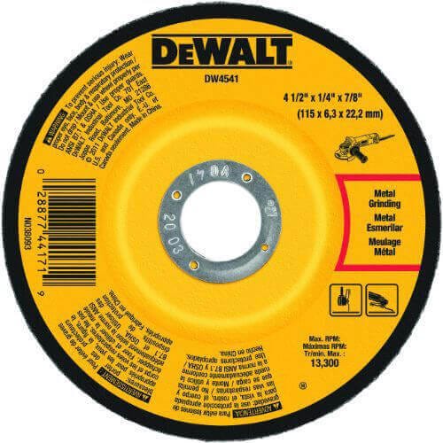 DeWALT® High Performance™ Guaranteed Tough® DW4541 Flat Depressed Center Grinding Wheel, 4-1/2 in dia x 1/4 in Thick