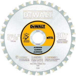 DeWALT® DW9052 Cordless Circular Saw Blade, 5-3/8 in dia x 0.039 in Thick, 10 mm Arbor, Carbide Blade, 30 Teeth