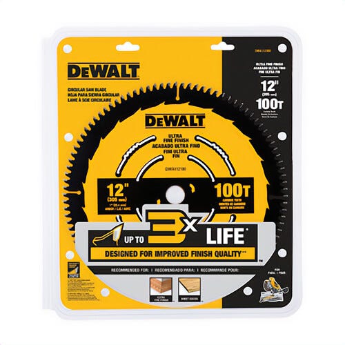 DeWALT® DWA112100 Saw Blade, 12 in dia, 1 in Arbor, 100 Teeth