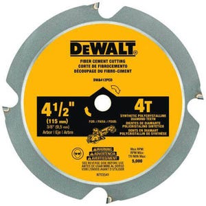 DeWALT® DWA412PCD Atomic Circular Saw Blade, 4-1/2 in dia Blade, 4-1/2 in W x 1-1/2 in D Cutting, 3/8 in Arbor/Shank
