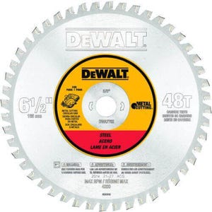 DeWALT® DWA7762 General Purpose Circular Saw Blade, 6-1/2 in dia x 0.047 in Thick, 5/8 in Arbor, Steel Blade, 48 Teeth