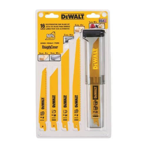DeWALT® DWAR8SETCS Reciprocating Saw Blade Kit, Bi-Metal Body