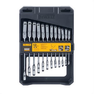 DeWALT® DWMT19229 Flex Head Ratcheing Metric Wrench Set, 12 pc