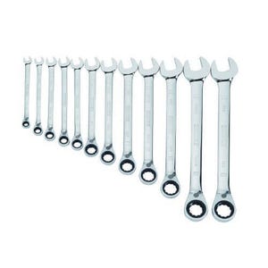 DeWALT® DWMT19230 Ratcheting Wrench Set, 12 pc, 8 to 19 mm, Polished Chrome
