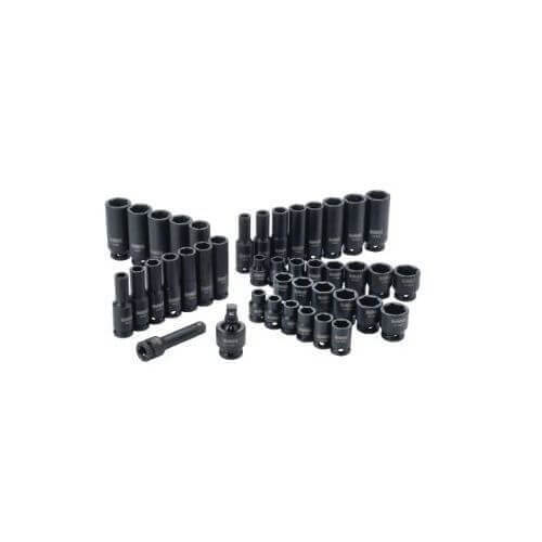 DeWALT® DWMT19248 Impact Socket Set, 6 Points, 1/2 in Drive, 42 pc, Included Socket Size: 5/16 to 3/8 in, 8 to 19 mm, Carrying Case Container