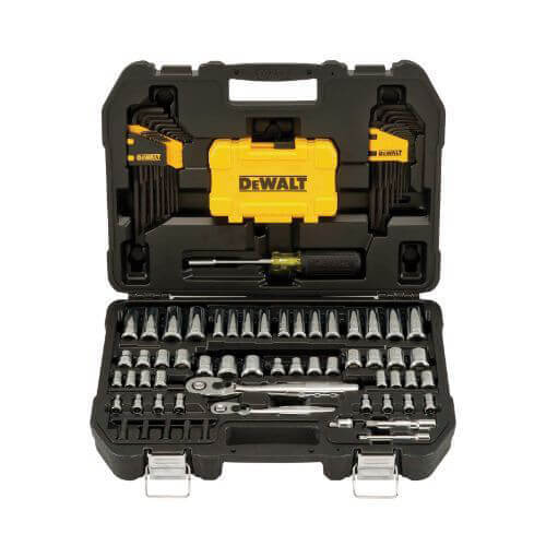 DeWALT® DWMT73801 Mechanic's Socket Tool Set, Case Tool Storage, 1/4 in, 3/8 in Drive, 6-Point, 108 pc