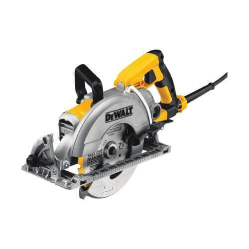DeWALT® DWS535B Lightweight Worm Drive Circular Saw, 7-1/4 in Blade, 5/8 in Arbor/Shank, 1-7/8 in at 45°, Left Blade Side