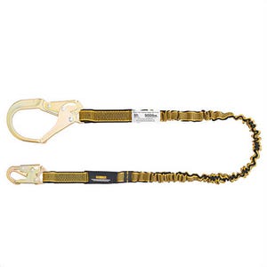 DeWALT® DXFP612110 Single Lanyard, Internal Absorber Lanyard, Steel Ends, Snap Hook D-Ring, Rebar Hook Anchor, Yellow/White, 6 ft