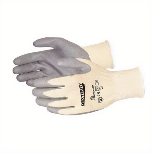 Superior Glove® S13KFGPU-8 ParaActiv™ Cut-Resistant Gloves, Size 8, Polyurethane/Uncoated Back Coating, String Knit Wrist Cuff