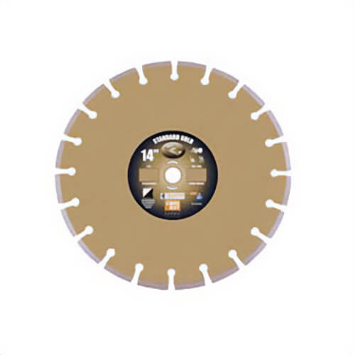 Core Bore® 92873 Standard Gold Dry High Speed diamond Blade, 16 in dia Blade, 1/8 in W x 0.394 in D Cutting, Universal Arbor/Shank