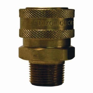 Dixon® 10EM10-B DQC E Straight Through Hydraulic Interchange Coupler, 1-1/4 in x 1-1/4-11-1/2 Nominal, Quick-Connect x MNPT