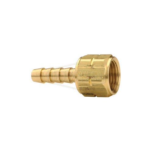 Dixon® 1540306K Left Hand Acetylene Coupling, 3/8-24 x 3/16 in Nominal, Female UNF x Hose Shank End Style, Brass, Domestic