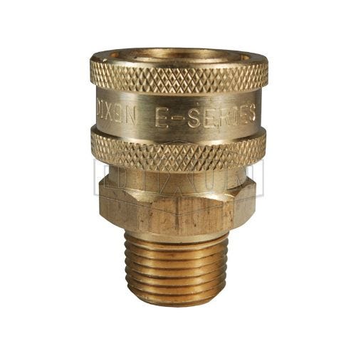 Dixon® 16EM16-B DQC E Straight Through Interchange Male Coupler, 2-11-1/2 Nominal, NPTF, Brass, Domestic