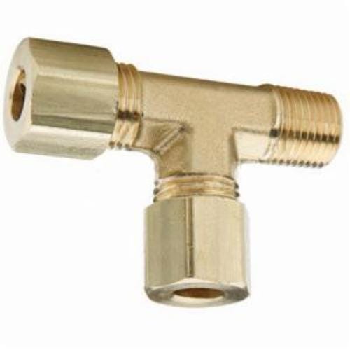 Dixon® 171C-0402 The Right Connection Tube-to-Pipe Run Tee, 1/4 in x 1/8 in x 7/16-24 Nominal, Tube x Straight MPT End Style, Brass, Domestic