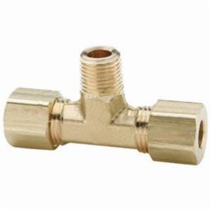 Dixon® 172C-0302 The Right Connection Tube-to-Pipe Branch Tee, 3/16 in x 1/8 in x 3/8-24 Nominal, Tube x Straight MPT End Style, Brass, Domestic
