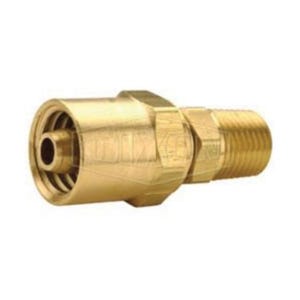 Dixon® 1836114K Reusable Hose Fitting, 1/4 in Nominal, MNPT End Style, 360 Brass Alloy, Domestic