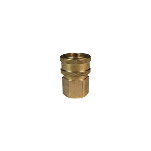 Dixon® 1EF1-B DQC E Straight Through Interchange Female Coupler, 1/8-27 Nominal, NPTF, Brass