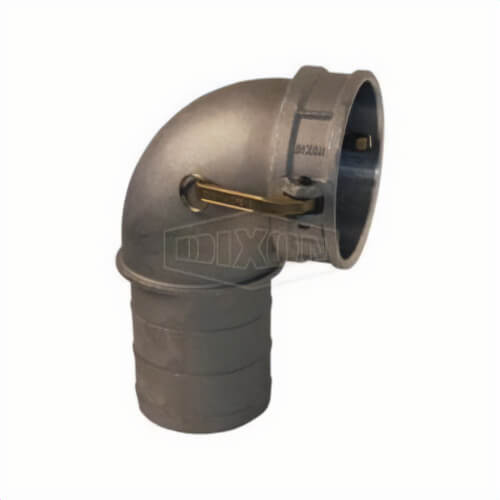 Dixon® 200C-90AL Type-C 90°  Cam and Groove Elbow, 2 in, Female Coupler x Hose Shank, Aluminum, Domestic