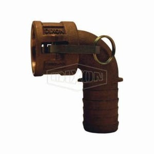 Dixon® 200C-90BR Type-C 90°  Cam and Groove Elbow, 2 in, Female Coupler x Hose Shank, Brass, Domestic