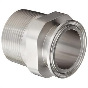 Dixon® Clamp Adapter, Series: 21MP, Fitting/Connector Type: Adapter, 1-1/2 in Nominal Size, Tube x MNPT, 316L Stainless Steel, 2-1/4 in, Domestic
