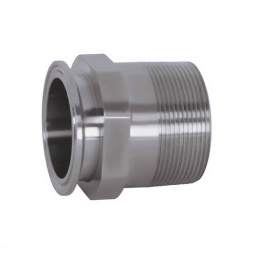 Dixon® Clamp Adapter, Series: 21MP, Fitting/Connector Type: Adapter, 1/2 x 1/4 in Nominal Size, Tube x MNPT, 316L Stainless Steel, 2 in L, Domestic