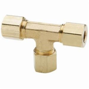 Dixon® 264C-03 The Right Connection Compression Union Tee, 3/16 in x 3/8-24 Nominal, Tube x Straight End Style, Brass, Domestic
