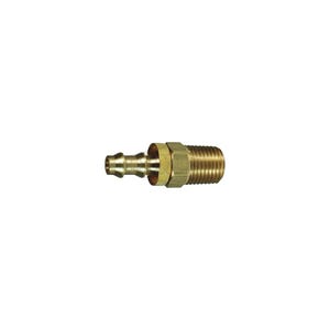 Dixon® 2720606CBC Hose Barb Fitting with Brass Cap, 3/8-18 x 3/8 in Nominal, MNPT x Push-On Hose Barb End Style, Brass