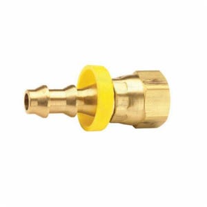 Dixon® 2870608C 287 Hose to Tube Fitting, 3/8 in x 1/2-20 Nominal, Push-On Hose Barb x Female 45°  SAE/37°  JIC Swivel, Brass, Domestic