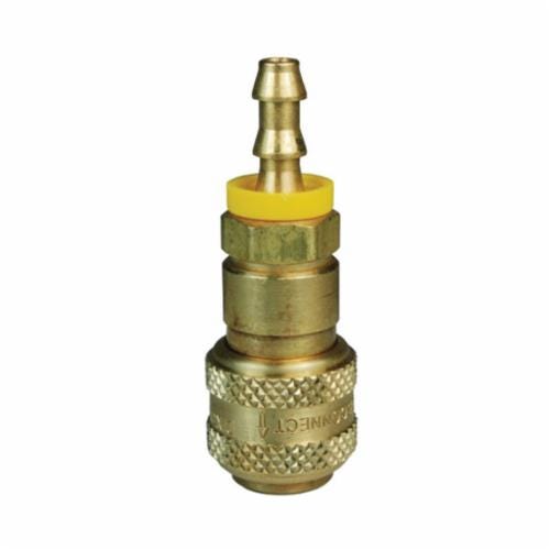 Dixon® 2DB2-B D Automatic Interchange Pneumatic Coupler, 1/4 in, Push-Lock Hose Barb x Quick-Connect, Brass