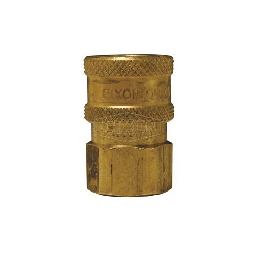 Dixon® 2EF2-B Straight Through Interchange Quick Connect Coupling, 1/4-18 Nominal, FNPT, Brass