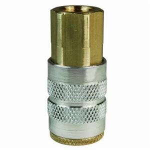 Dixon® 2FF1-B DQC DF Industrial Semi-Auto Pneumatic Coupler, 1/8-27 Nominal, NPTF Female Coupler x Push-On Barb End Style, Brass, Domestic