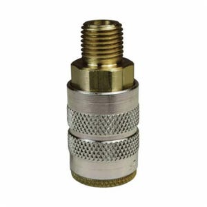 Dixon® 2FM3-B D Interchange Semi-Automatic Pneumatic Coupler, 1/4 x 3/8 in, Quick-Connect x MNPT, Brass