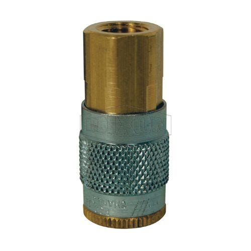 Dixon® 2JF1-B Tru-Flate Automotive Female Quick Disconnect Pneumatic Coupler, 1/8-27 Nominal, 300 psi Pressure, Brass