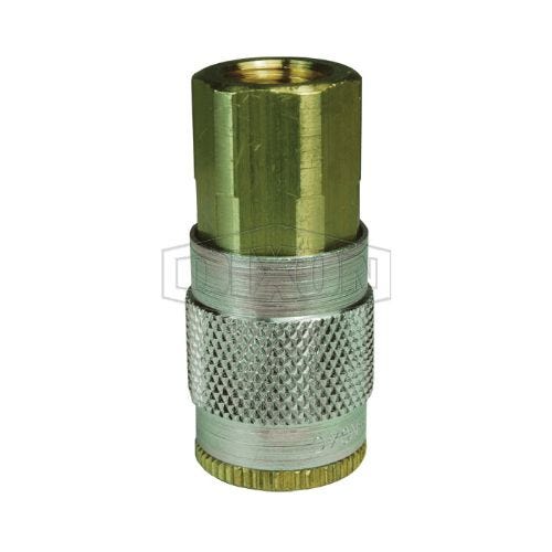 Dixon® 2JF3-B Tru-Flate Automotive Female Quick Disconnect Pneumatic Coupler, 3/8-18 Nominal, 300 psi Pressure, Brass