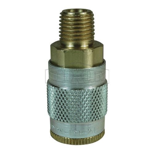 Dixon® 2JM1-B Tru-Flate Automotive Male Quick Disconnect Pneumatic Coupler, 1/8-27 Nominal, Quick Disconnect Coupler x NPTF