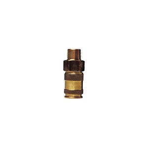 Dixon® 2UM3-B U Series Male Quick Disconnect Pneumatic Coupler, 3/8-18 Nominal, Quick Disconnect Coupler x NPTF, 300 psi Pressure, Brass