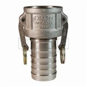 Dixon® 200-C-SS Type-C Cam and Groove Coupler, 2 in Nominal, Female Coupler x Hose Shank End Style, 316 Stainless Steel, Domestic