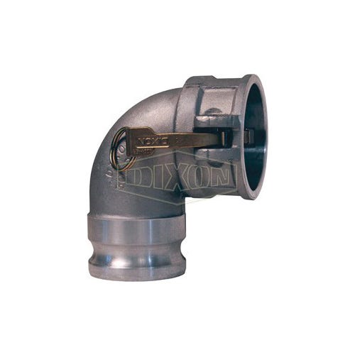 Dixon® 300DA-90AL Type DA 90°  Cam and Groove Elbow, 3 in, Male Adapter x Female Coupler, Aluminum