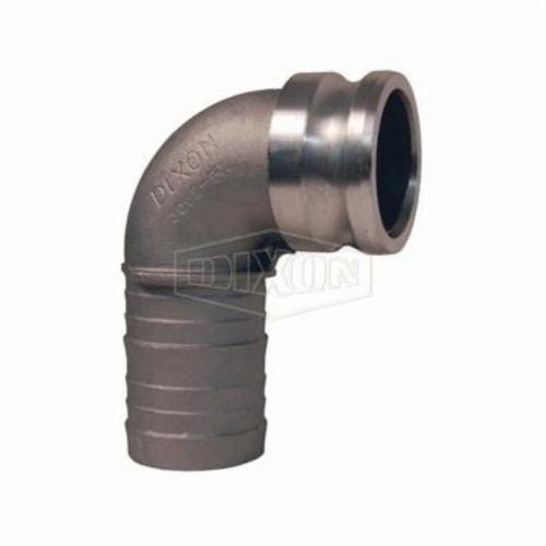Dixon® 300E-90AL Type E 90°  Cam and Groove Elbow, 3 in, Male Adapter x Hose Shank, Aluminum, Domestic