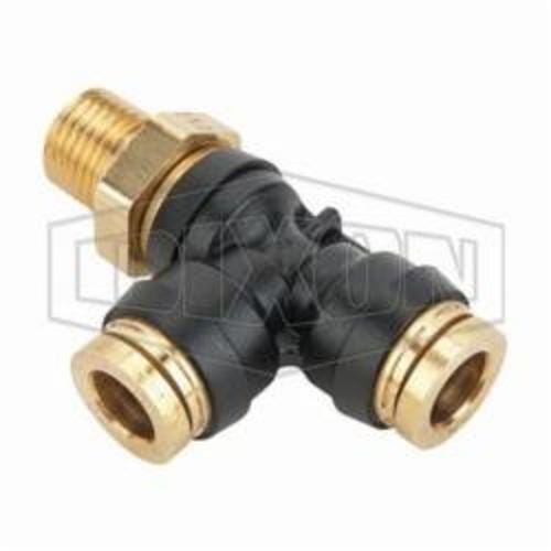 Legris by Dixon® 31035618DOT Push-In Run Tee, 3/8 x 1/4 in Nominal, MNPT x Tube, 250 psi Pressure, Brass, Domestic