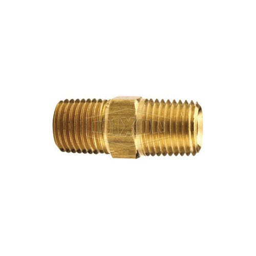 Dixon® 3700404C Hex Nipple, 1/4 in x 1.38 in L, Brass, MNPTF