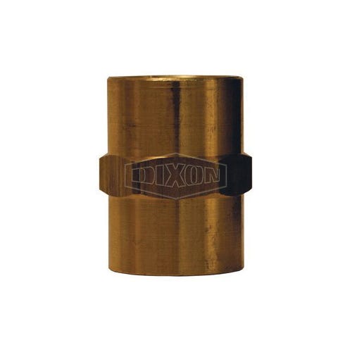 Dixon® 3710404C Hex Head Pipe Coupling, 1/4 in Nominal, FNPT End Style, Brass, Domestic