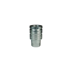 Dixon® 4AGF4-PS AG Series Push/Pull Agricultural Ball Coupler, 1/2-14 Nominal, Female NPTF, Steel
