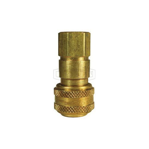 Dixon® 3DF2-B DF Series Industrial Female Quick Connect Coupler, 1/4-18 Nominal, Quick Disconnect Coupler x NPTF, 300 psi Pressure, Brass, Domestic