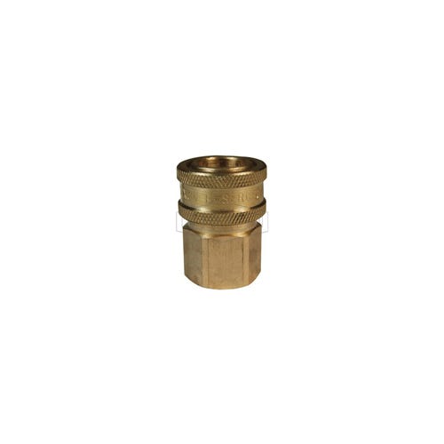 Dixon® 3EBF3-B DQC E Straight Through Interchange Female Coupler, 3/8-19 Nominal, BSPP, Brass