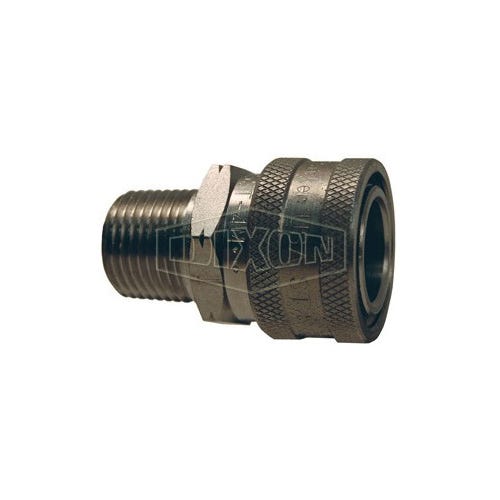 Dixon® 3EM3-S Straight Through Interchange Quick Connect Coupling, 3/8-18 Nominal, MNPT, 303 Stainless Steel, Domestic