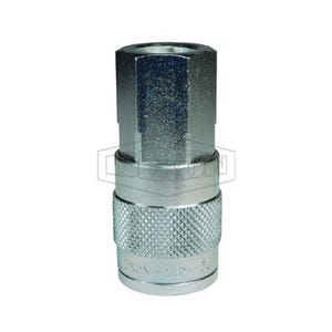 Dixon® 3JF2 Tru-Flate Automotive Female Quick Disconnect Pneumatic Coupler, 1/4-18 Nominal, Quick Disconnect Coupler x NPTF, Steel
